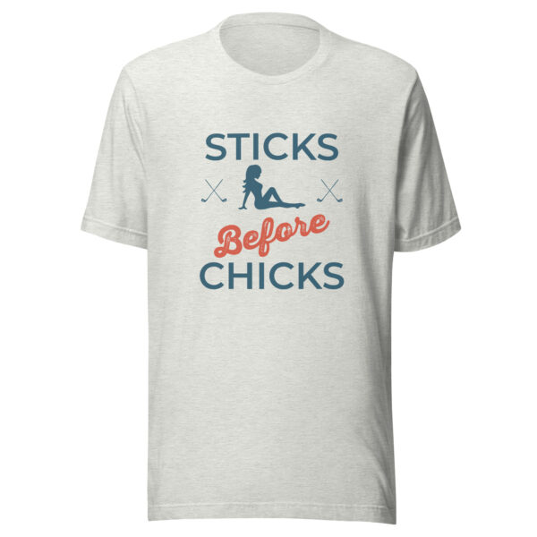 Sticks Before Chicks Men’s Unisex Golf T-shirt - Image 4