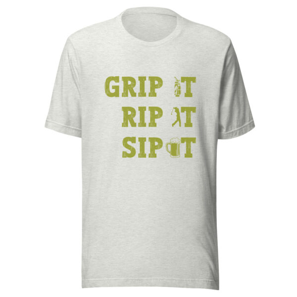 Grip It, Rip It, Sip It Unisex Golf T-shirt - Image 4