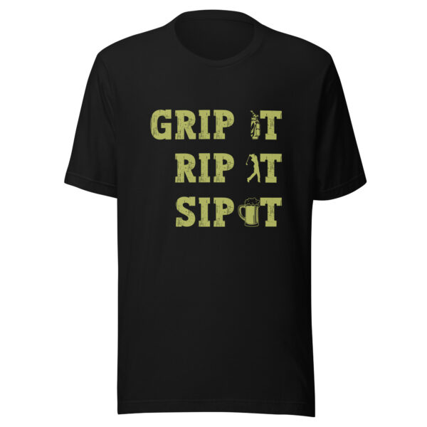 Grip It, Rip It, Sip It Unisex Golf T-shirt - Image 2