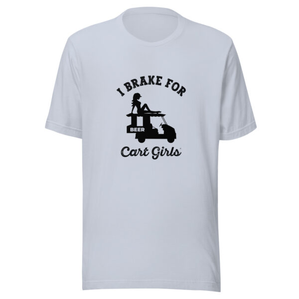 I Brake for Cart Girls Unisex Golf T-shirt - Image 5