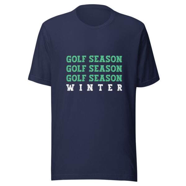 The Four Seasons (Golf, golf, golf, winter) Unisex Golf T-shirt - Image 3
