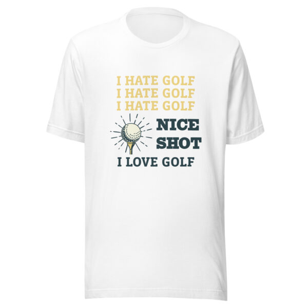 I Hate Golf Unisex T-shirt - Image 3