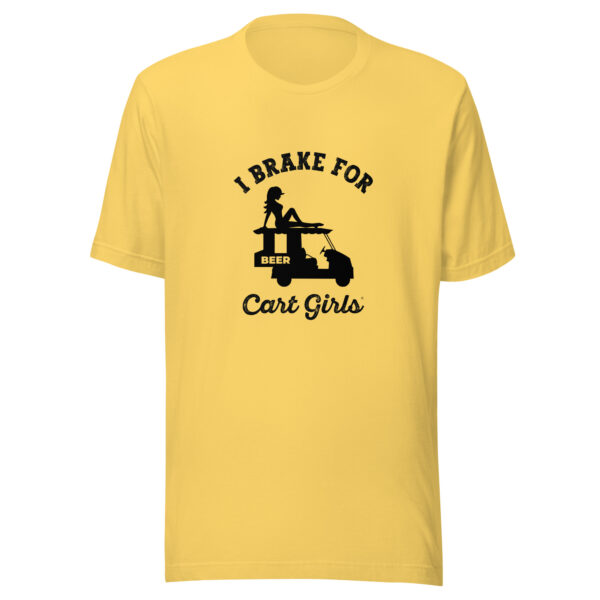 I Brake for Cart Girls Unisex Golf T-shirt - Image 6