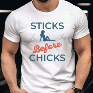 Sticks Before Chicks Men’s Unisex Golf T-shirt