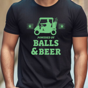 Powered by Balls & Beer Unisex Golf T-shirt