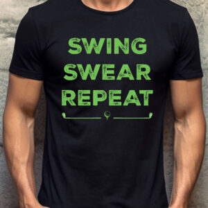 Swing, Swear, Repeat Unisex Golf T-shirt