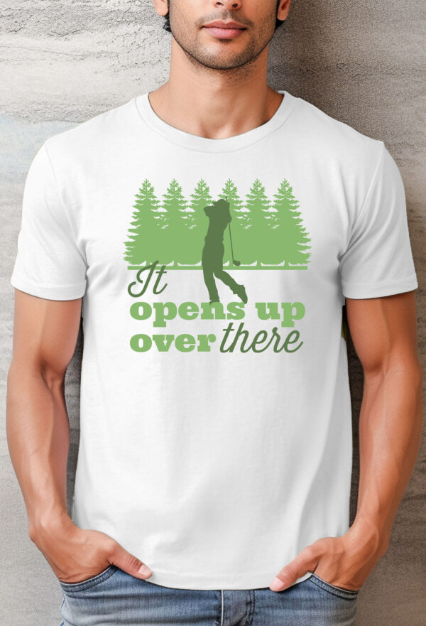 It Opens Up Over There Unisex Golf T-shirt
