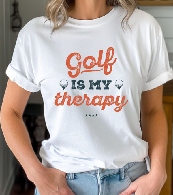 Golf Is My Therapy Unisex T-shirt - Image 2