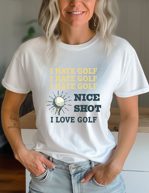 I Hate Golf Unisex T-shirt - Image 2