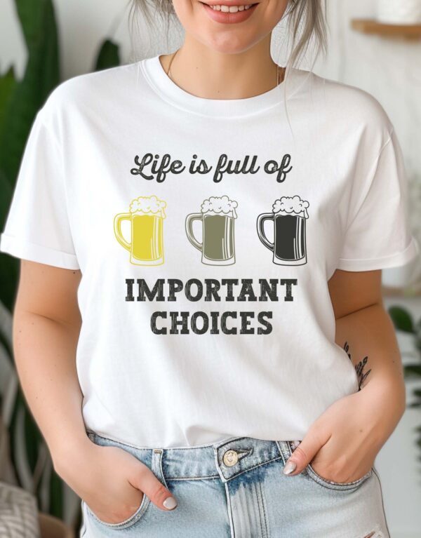 Life Is Full of Important Choices Unisex Golf T-shirt - Image 2
